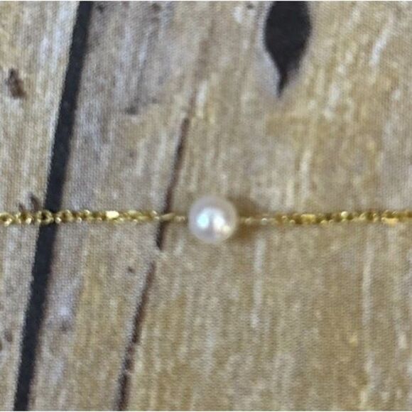 Floating Pearl Necklace 14k Gold Chain RCI 8 Pearls 2.36 Grams 17 Inches Long - Picture 12 of 16